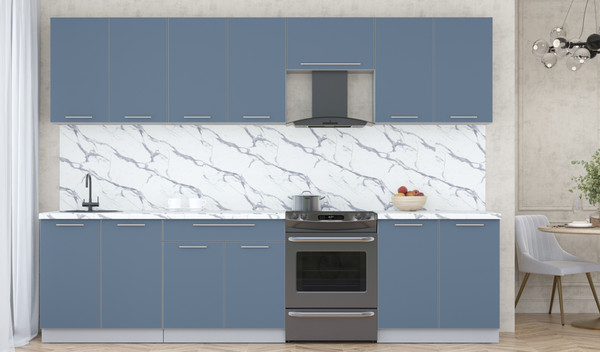 Изображение товара Кухонный гарнитур Интерлиния Мила Пластик 3.0 А (арктический/арктический/белый гранит)