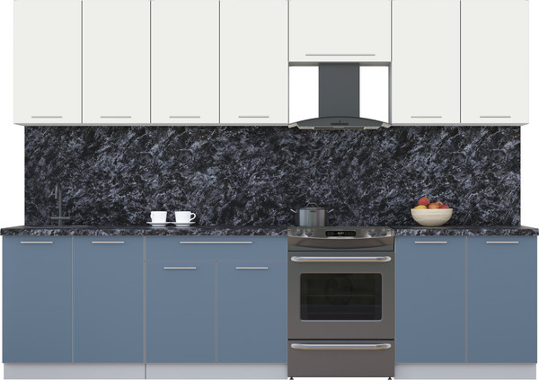 Изображение товара Кухонный гарнитур Интерлиния Мила Пластик 3.0 А (зефирный/арктический/кастилло темный)