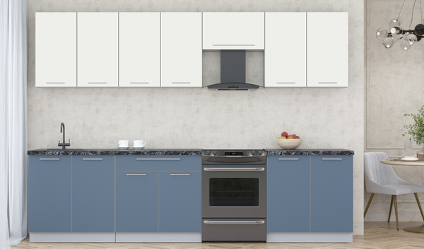 Изображение товара Кухонный гарнитур Интерлиния Мила Пластик 3.0 А (зефирный/арктический/кастилло темный)