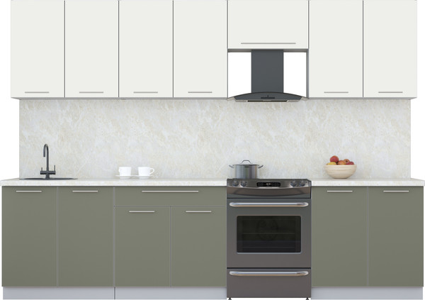 Изображение товара Кухонный гарнитур Интерлиния Мила Пластик 3.0 А (зефирный/кварцевый/опал светлый)