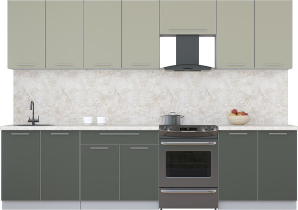 Изображение товара Кухонный гарнитур Интерлиния Мила Пластик 3.0 А (латте/шторм/опал светлый)