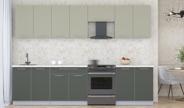 Изображение товара Кухонный гарнитур Интерлиния Мила Пластик 3.0 А (латте/шторм/опал светлый)