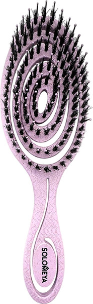 Изображение товара Расческа Solomeya Detangling with natural boar bristle Lilac / 14-2080 (сиреневый, c натуральной щетиной)