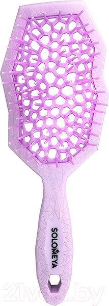 Изображение товара Расческа-массажер Solomeya Wide teeth Air Cushion Wet & Dry Lilac / 14-2082 (сиреневый, с широкими зубьями)