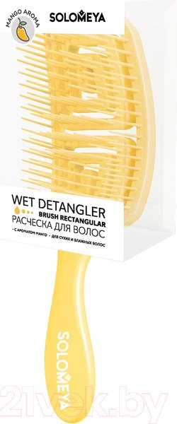 Изображение товара Расческа-массажер Solomeya Detangler Wet & Dry Rectangular Mango / 14-2030 (с ароматом манго )