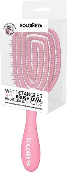 Изображение товара Расческа-массажер Solomeya Detangler Wet & Dry Oval Strawberry / 14-2031 (с ароматом клубники)