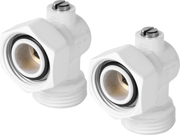 Изображение товара Монтажный комплект для радиатора Royal Thermo Набор нижнего подключения Угловой раздельный RANPU13434WH (белый)