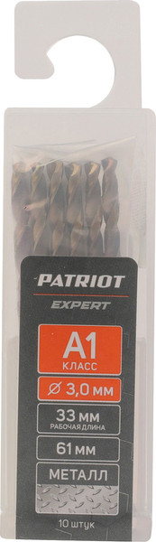 Изображение товара Набор сверл PATRIOT Expert Р6М5К5 3.0мм / 815010528 (10шт)