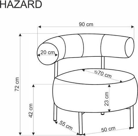 Изображение товара Кресло мягкое Halmar Hazard (корица/черный)