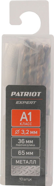 Изображение товара Набор сверл PATRIOT Expert Р6М5К5 3.2мм / 815010529 (10шт)