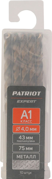 Изображение товара Набор сверл PATRIOT Expert Р6М5К5 4.0мм / 815010531 (10шт)