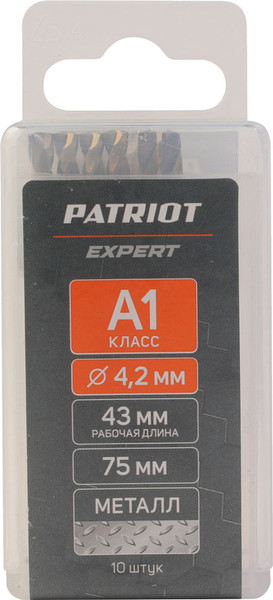 Изображение товара Набор сверл PATRIOT Expert Р6М5К5 4.2мм / 815010532 (10шт)