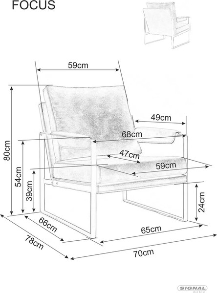 Изображение товара Кресло мягкое Signal Focus (Brego 18 темно-серый/черный матовый)
