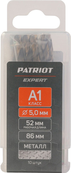 Изображение товара Набор сверл PATRIOT Expert Р6М5К5 5.0мм / 815010534 (10шт)