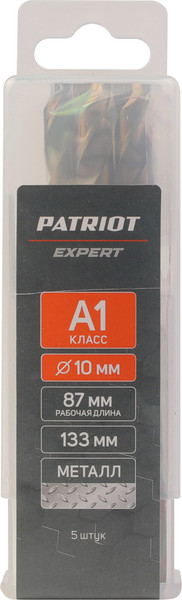 Изображение товара Набор сверл PATRIOT Expert Р6М5К5 10.0мм / 815010540 (5шт)