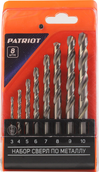 Изображение товара Набор сверл PATRIOT HSS 3.0-10.0мм / 815010541 (8шт)