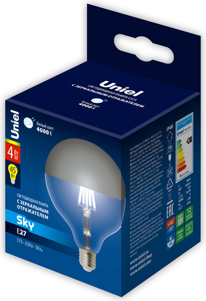 Изображение товара Лампа Uniel LED-G125-4W/4000K/E27/CL PLS02WH / UL-00011794