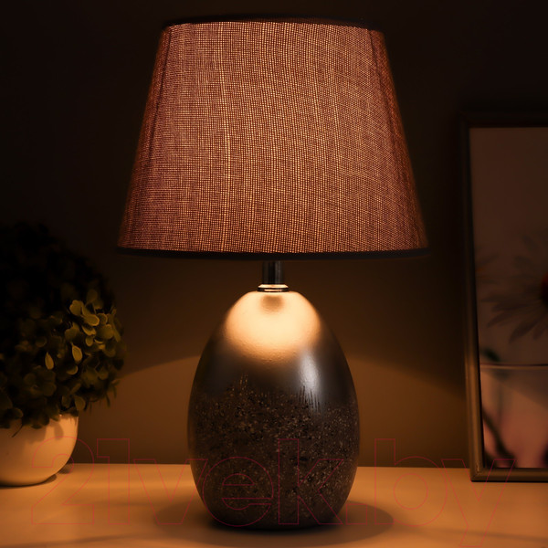 Изображение товара Прикроватная лампа Risalux Лиднер 10229349 (серый/серебристый)