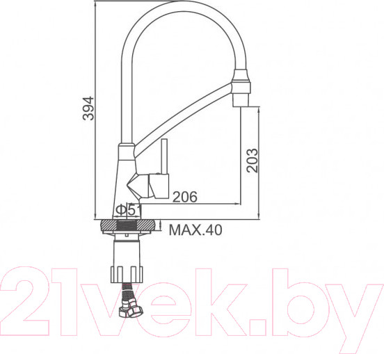 Изображение товара Смеситель Ledeme L4399D-12