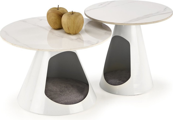 Изображение товара Комплект журнальных столиков Halmar Osario / V-CH-OSARIO-LAW (мрамор белый/белый)