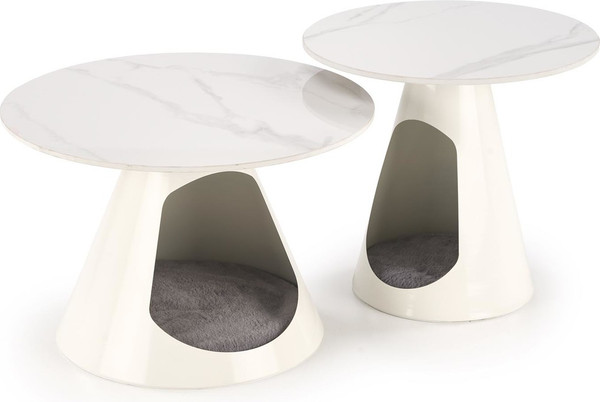 Изображение товара Комплект журнальных столиков Halmar Osario / V-CH-OSARIO-LAW (мрамор белый/белый)