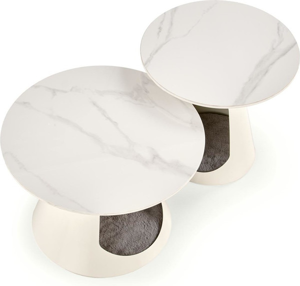 Изображение товара Комплект журнальных столиков Halmar Osario / V-CH-OSARIO-LAW (мрамор белый/белый)