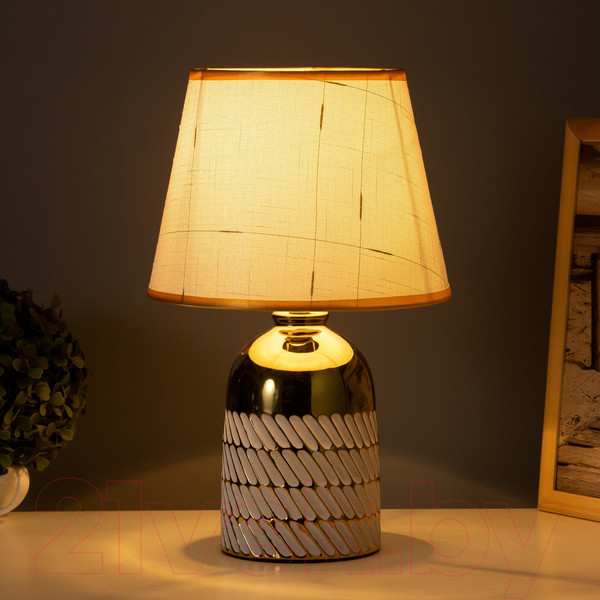 Изображение товара Прикроватная лампа Risalux Лаура 10418637 (белый/золото)