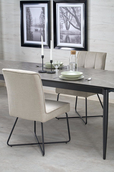 Изображение товара Обеденный стол Halmar Charles (серый мрамор/черный)