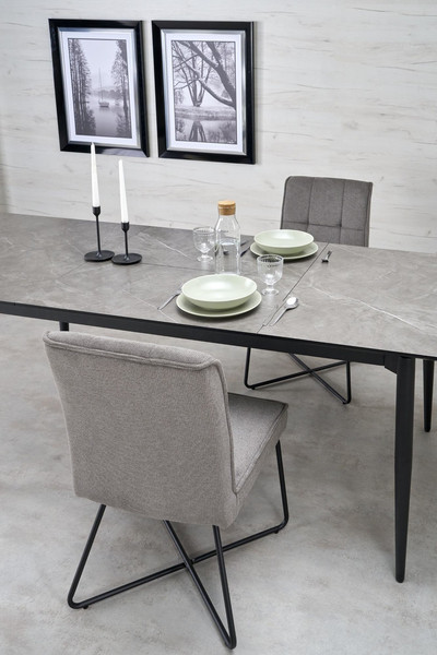 Изображение товара Обеденный стол Halmar Charles (серый мрамор/черный)