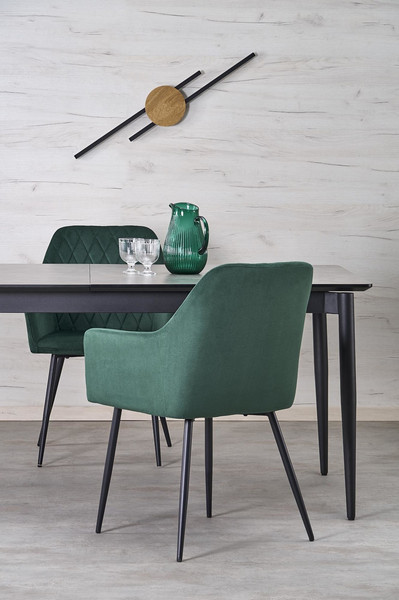 Изображение товара Обеденный стол Halmar Charles (серый мрамор/черный)