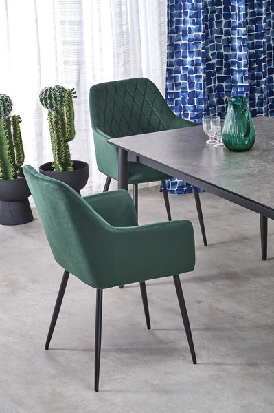 Изображение товара Обеденный стол Halmar Charles (серый мрамор/черный)