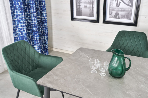 Изображение товара Обеденный стол Halmar Charles (серый мрамор/черный)