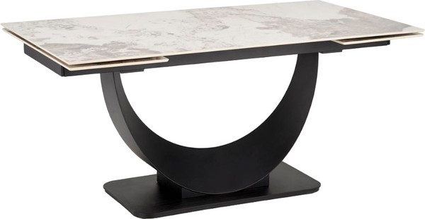 Изображение товара Обеденный стол Halmar Fernando (белый мрамор/черный)
