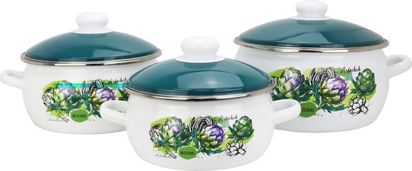 Изображение товара Набор кастрюль Эмаль Артишок 10-327/6