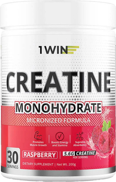 Изображение товара Креатин 1WIN Моногидрат (30 порций, 200г, малина)