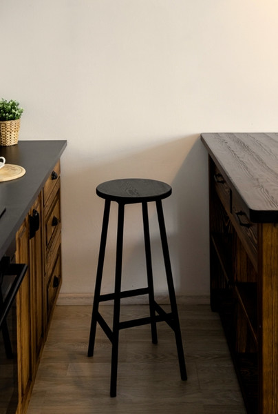 Изображение товара Табурет барный Stal-Massiv SMH-76 (дуб черный/черный)