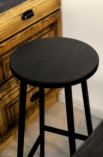 Изображение товара Табурет барный Stal-Massiv SMH-76 (дуб черный/черный)