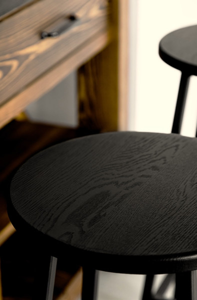 Изображение товара Табурет барный Stal-Massiv SMH-76 (дуб черный/черный)