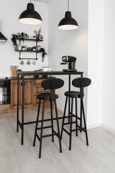 Изображение товара Стул барный Stal-Massiv SMH-S65 со спинкой (дуб черный/черный)