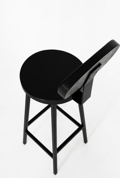 Изображение товара Стул барный Stal-Massiv SMH-S65 со спинкой (дуб черный/черный)