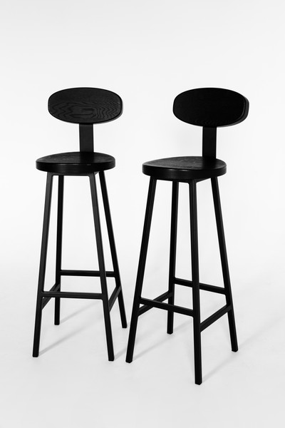 Изображение товара Стул барный Stal-Massiv SMH-S65 со спинкой (дуб черный/черный)