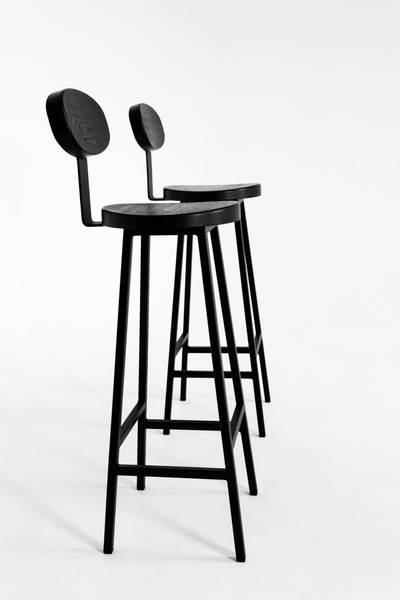 Изображение товара Стул барный Stal-Massiv SMH-S65 со спинкой (дуб черный/черный)