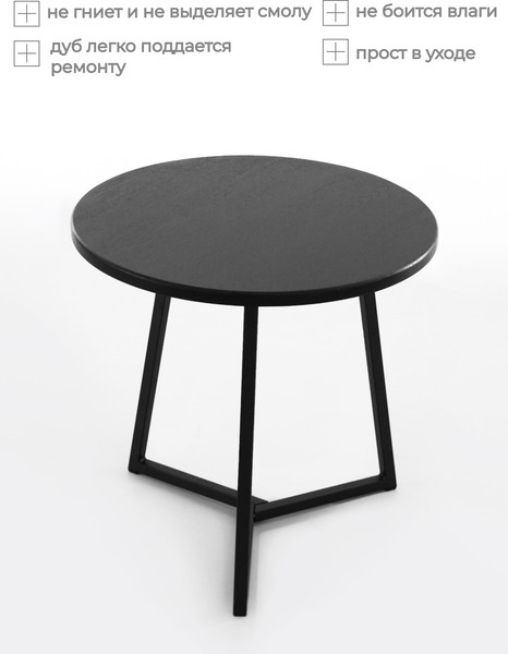 Изображение товара Журнальный столик Stal-Massiv SMT-60 (дуб черный/черный)