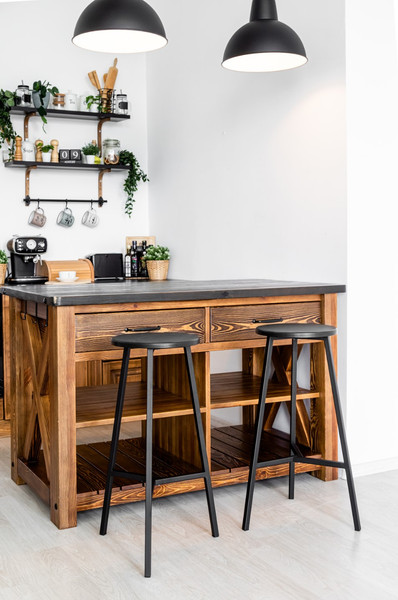 Изображение товара Табурет барный Stal-Massiv TRH-63 (дуб черный/черный)