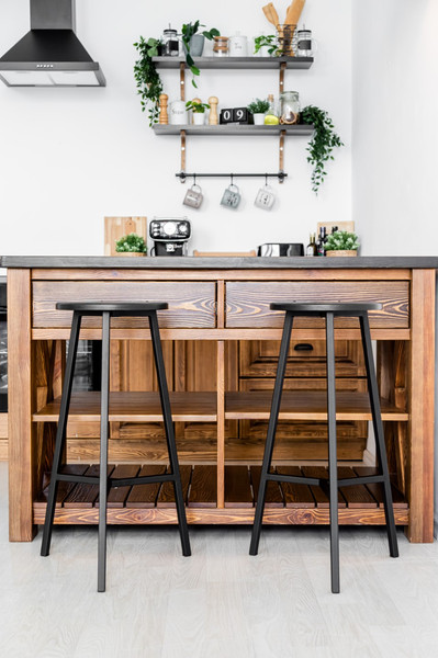 Изображение товара Табурет барный Stal-Massiv TRH-63 (дуб черный/черный)