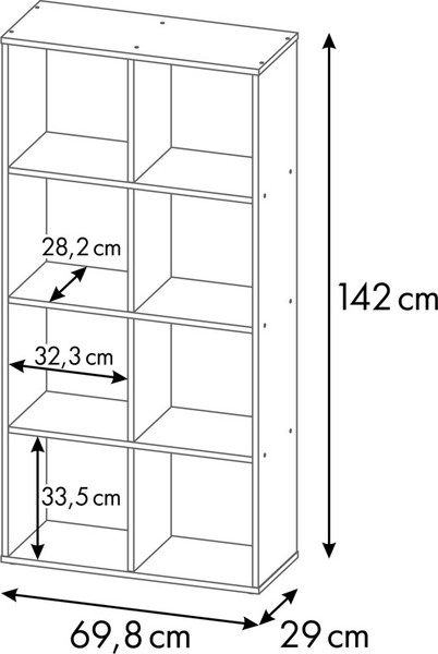 Изображение товара Стеллаж Polini Kids Кубический 8 секций / 0001693.171 (дуб крафт золотой)
