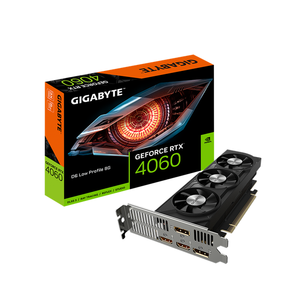 Изображение товара Видеокарта Gigabyte GeForce RTX 4060 D6 Low Profile 8G (GV-N4060D6-8GL)