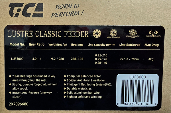 Изображение товара Катушка безынерционная Tica Lustre Classic Feeder LUF3000 7+1bb 4.9:1 / 143950