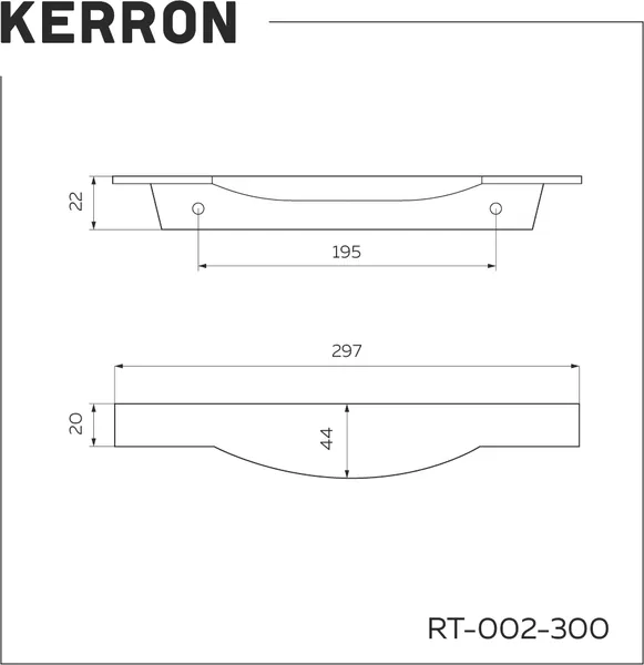 Изображение товара Ручка для мебели Kerron RT-002-300 BL (матовый черный)