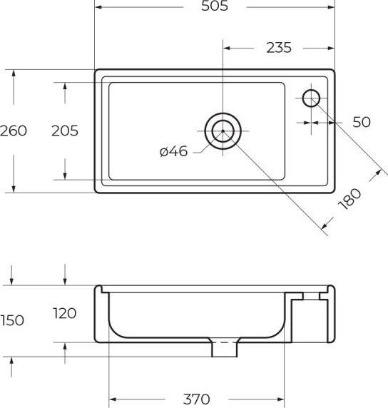 Изображение товара Тумба с умывальником BelBagno Kraft MINI-500/260-1A-SO-RNN-L + 7045-KL